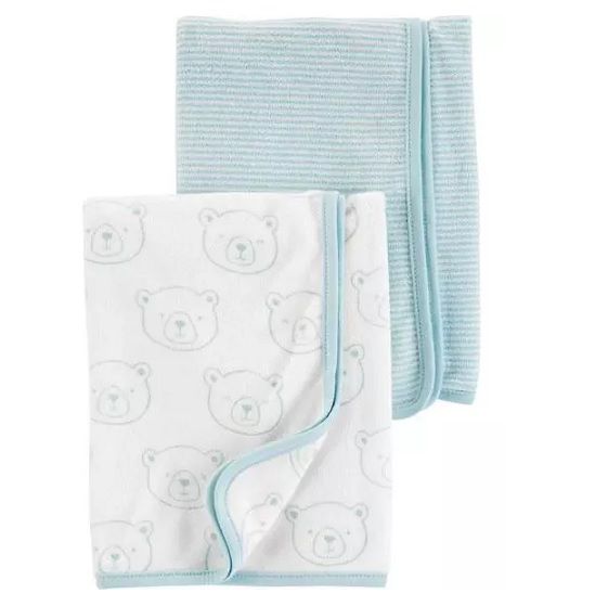 Kit 2 toalhas banho baby azul - Carter