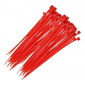 Abraçadeira Nylon Vermelha 100 Unidades 2,5 X 100 mm