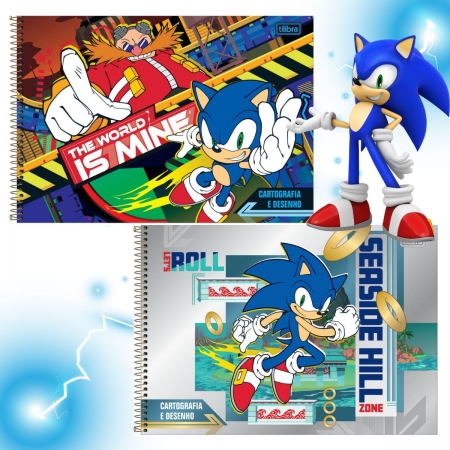 Caderno de Desenho Cartografia Sonic 80fls - Tilibra