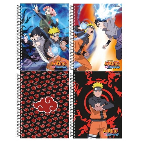 Caderno Naruto Shippuden Espiral 80 Folhas 1 Matéria - São Domingos