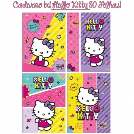 Kit 2 Cadernos Hello Kitty Brochurao 80Fls