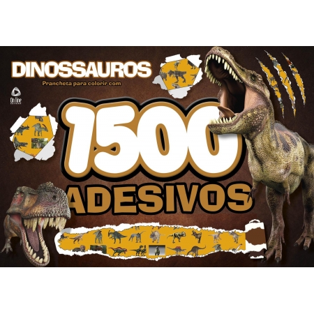 Livro Dinossauros Prancheta para Colorir com 1500 Adesivos