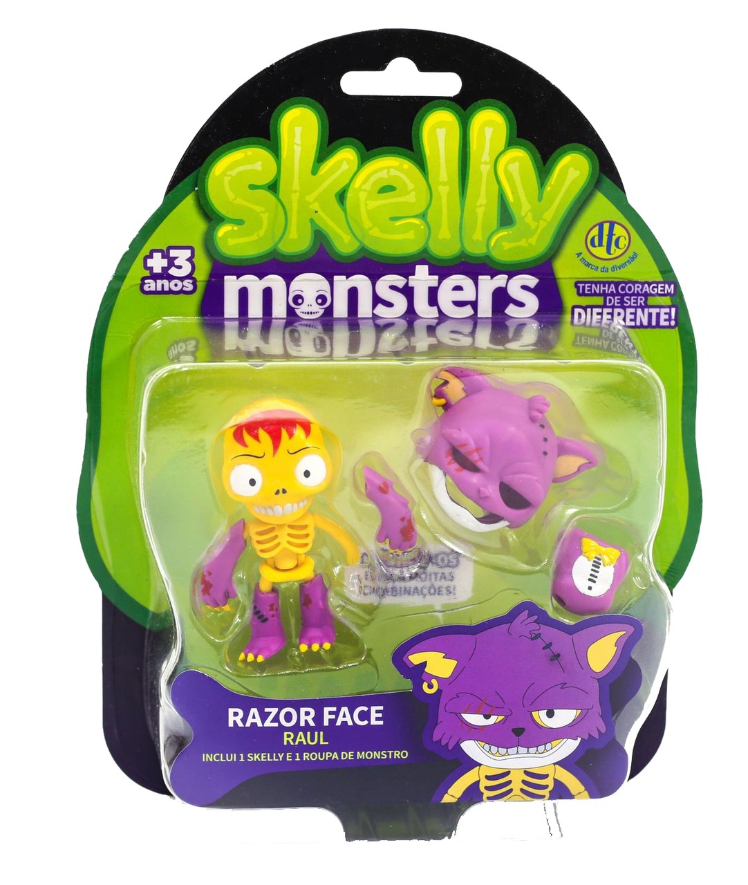 Boneco Caveira Skelly Monsters Razor Face - Raul - Dtc