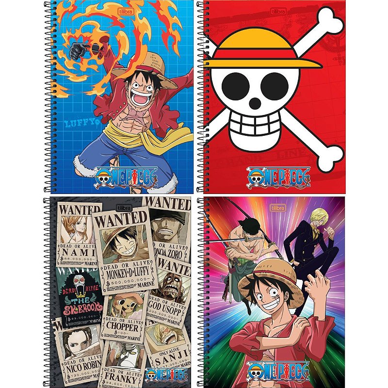 Caderno One Piece Universitário One Piece 1 matéria 80 Fls - Tilibra