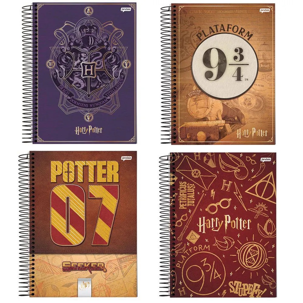 Caderno Harry Potter Espiral Médio College 96 Fls Jandaia