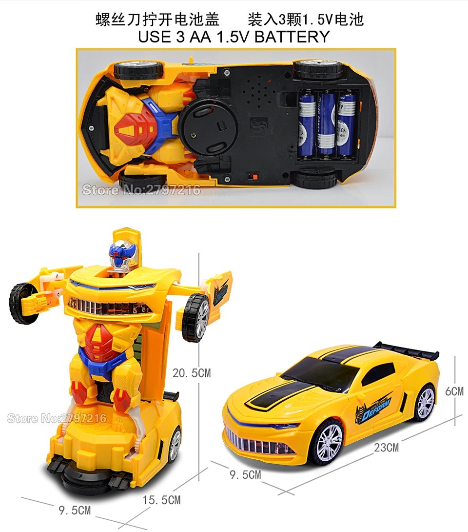 Carro Camaro Amarelo Bumblebee Transformers C/ Luz e Som
