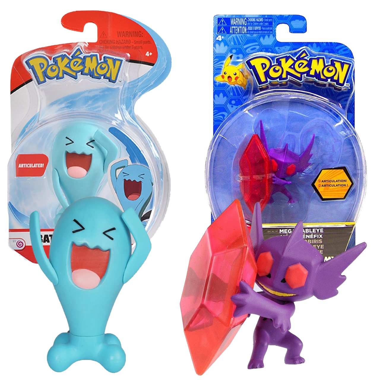 Kit 2 Bonecos Pokémon Wobbuffet vs Sableye - WCT Tomy