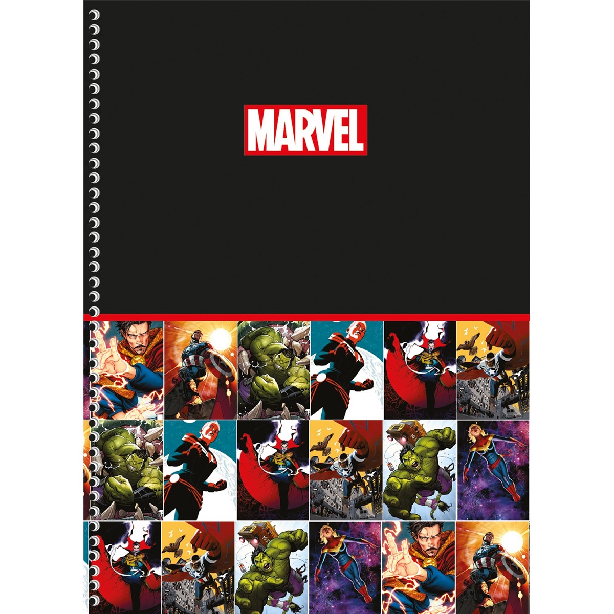Kit 2 Caderno Marvel Now Espiral Universitário 80 Fls Vingadores
