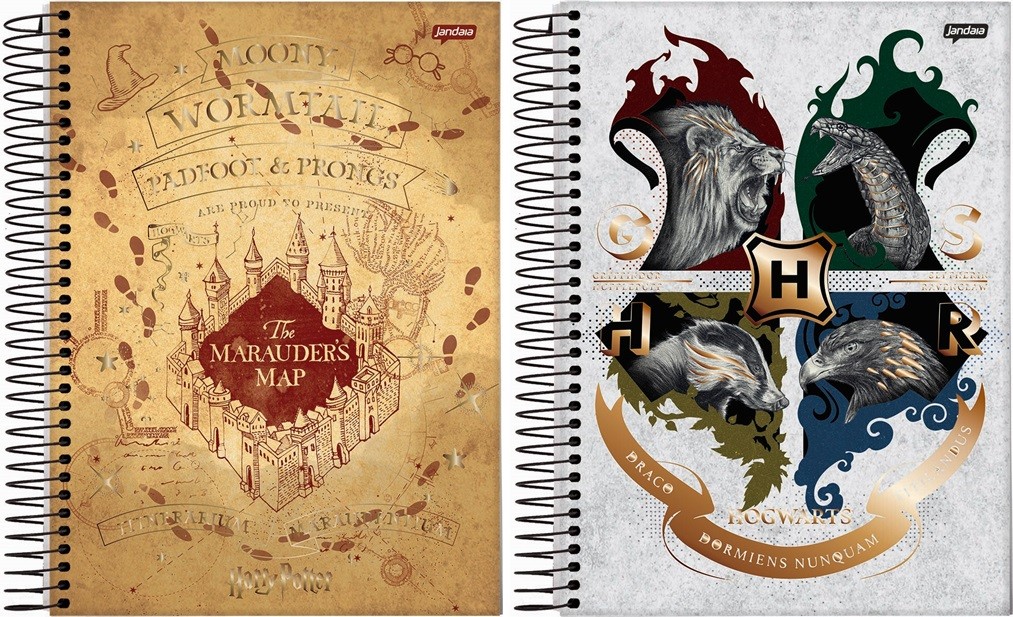 Kit 2 Cadernos Harry Potter 200 Fls Decorada 10 Matérias - Jandaia