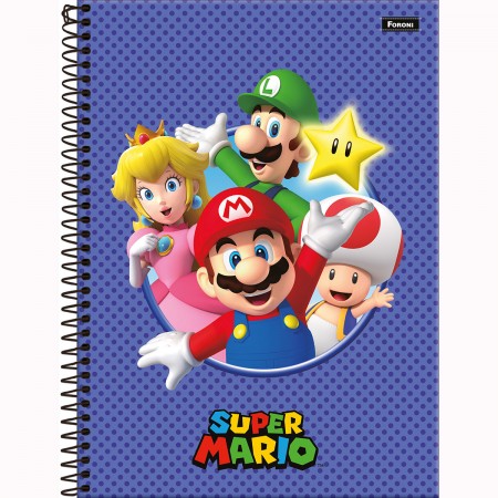 Kit 2 Cadernos Super Mario 160fls Nintendo SORTIDOS - Foroni