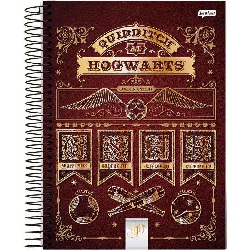Kit 4 Cadernos Harry Potter Espiral Médio College 96 Fls Foroni