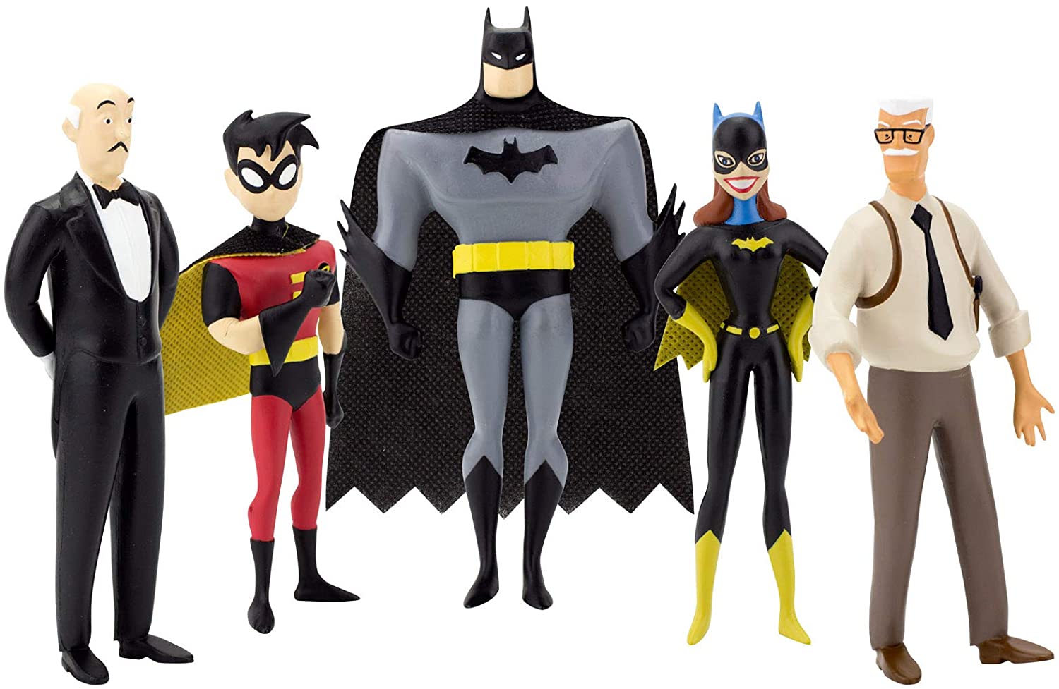 Kit 5 Bonecos Batman Batgirl Robin Alfred Gordon Coleção Rara Nj Croce