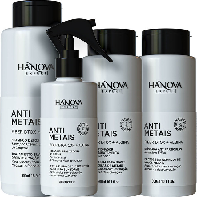 Hanova Expert Anti Metais - Kit Tratamento Neutralizador Completo (4 Produtos)