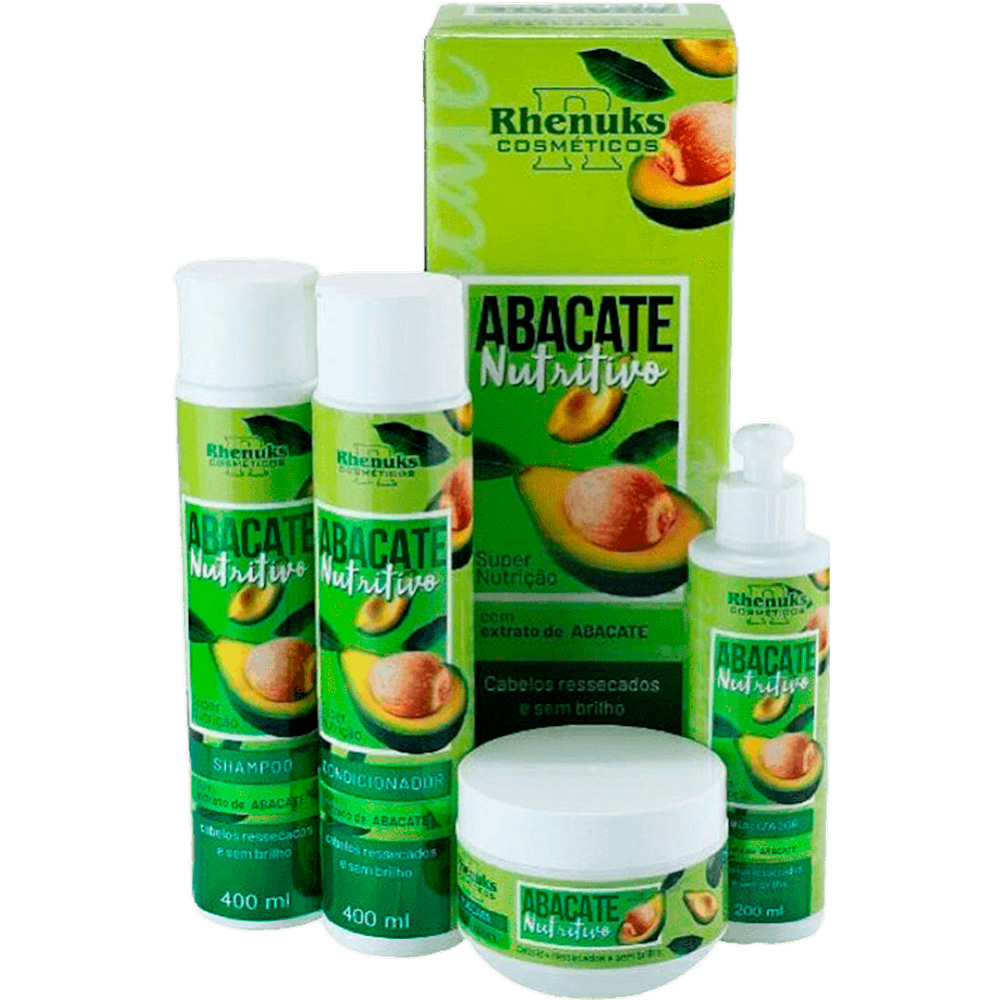 Rhenuks Abacate Nutritivo - Kit Super Nutrição e Hidratação (4 Produtos)
