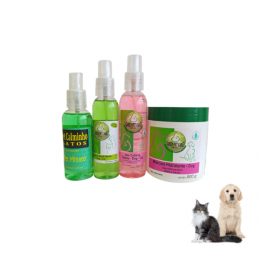 Kit Hidratante Colônia Spray Hálito Cães Gatos + Calmante Cat Green Pet