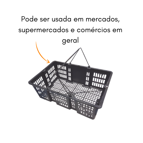 Cesta de Compras Mercado Supermercado Feiras Preta Furacão Pet
