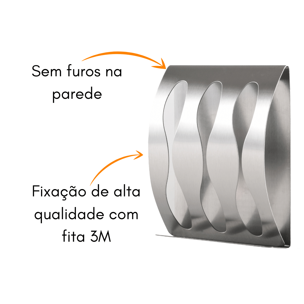 Porta Escova De Dente Suporte Fita 3M Aço Inox INFINITE4U
