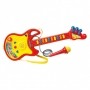 Guitarra Infantil c/ Microfone Luz Som Vermelho Dm Toys 5379