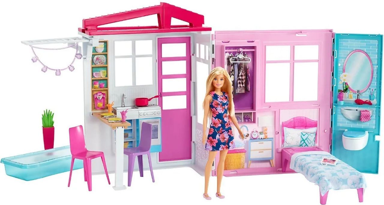 Barbie Casinha Glam Com Boneca 30 Cm Mattel - Fxg55
