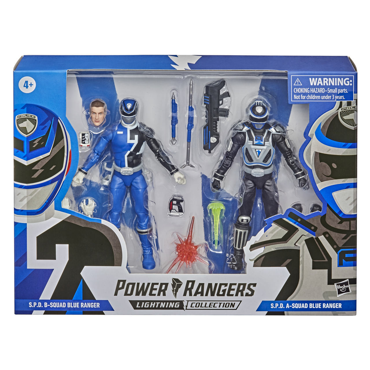 Boneco Power Rangers Azul S.P.D e Ranger Azul A-Squad S.P.D