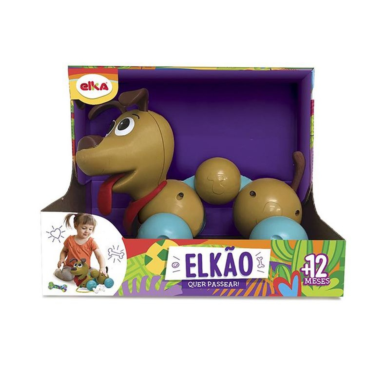 Brinquedo Infantil Cachorrinho Puxa Puxa Elkão - Elka 1122