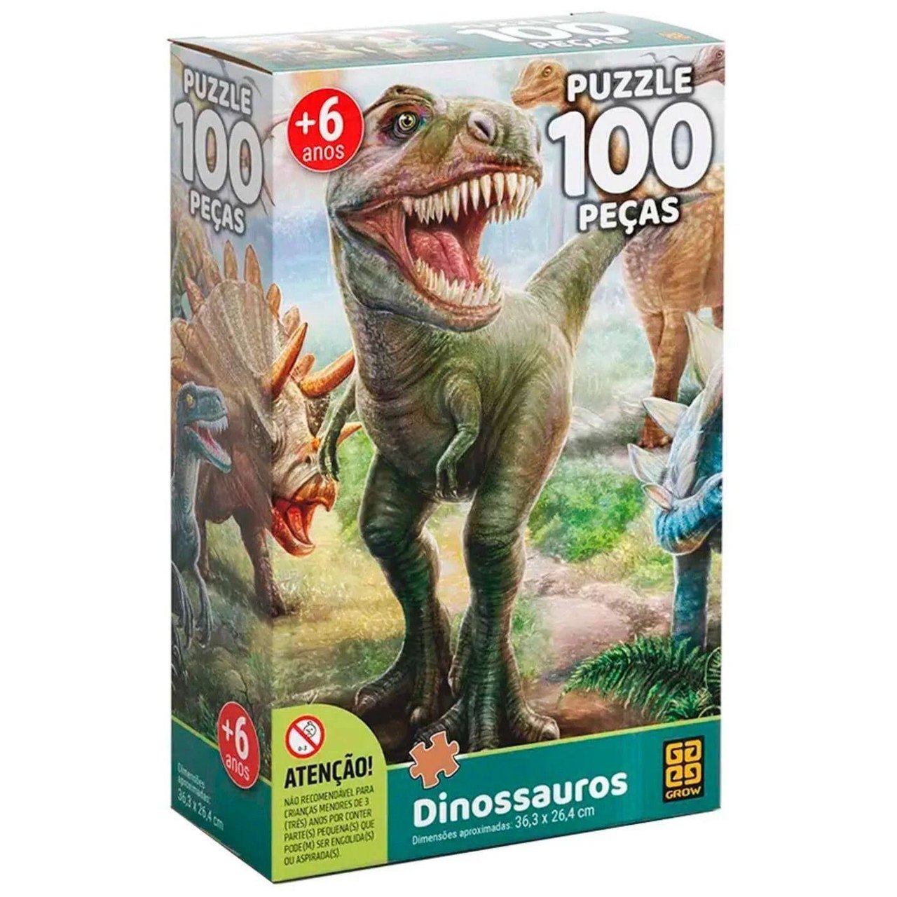 Quebra Cabeça Dinossauros 100 Peças - Grow 02660