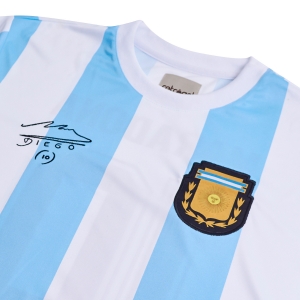 Camisa Argentina 1986 Retrô Maradona Manga Longa Masculino