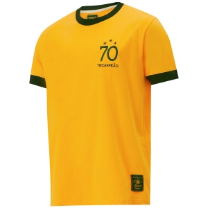 Camisa Brasil Retrô 1970 Amarelo Masculina