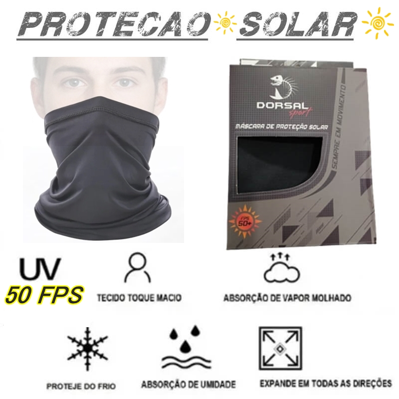 MÁSCARA DE PROTEÇÃO SOLAR ROSTO - PESCOÇO - NUCA  50 FPS - TUBE NECK DORSAL