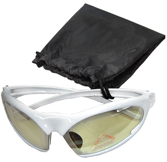 Oculos Ciclismo Armação Branca com Lentes Transparentes