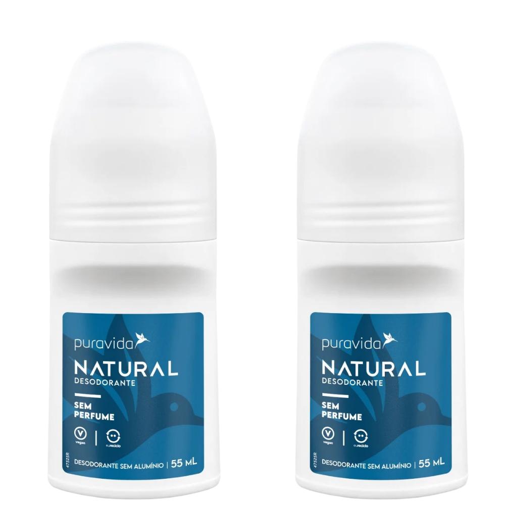 Combo 2 Desodorantes Naturais sem alumínio e perfume 55ML