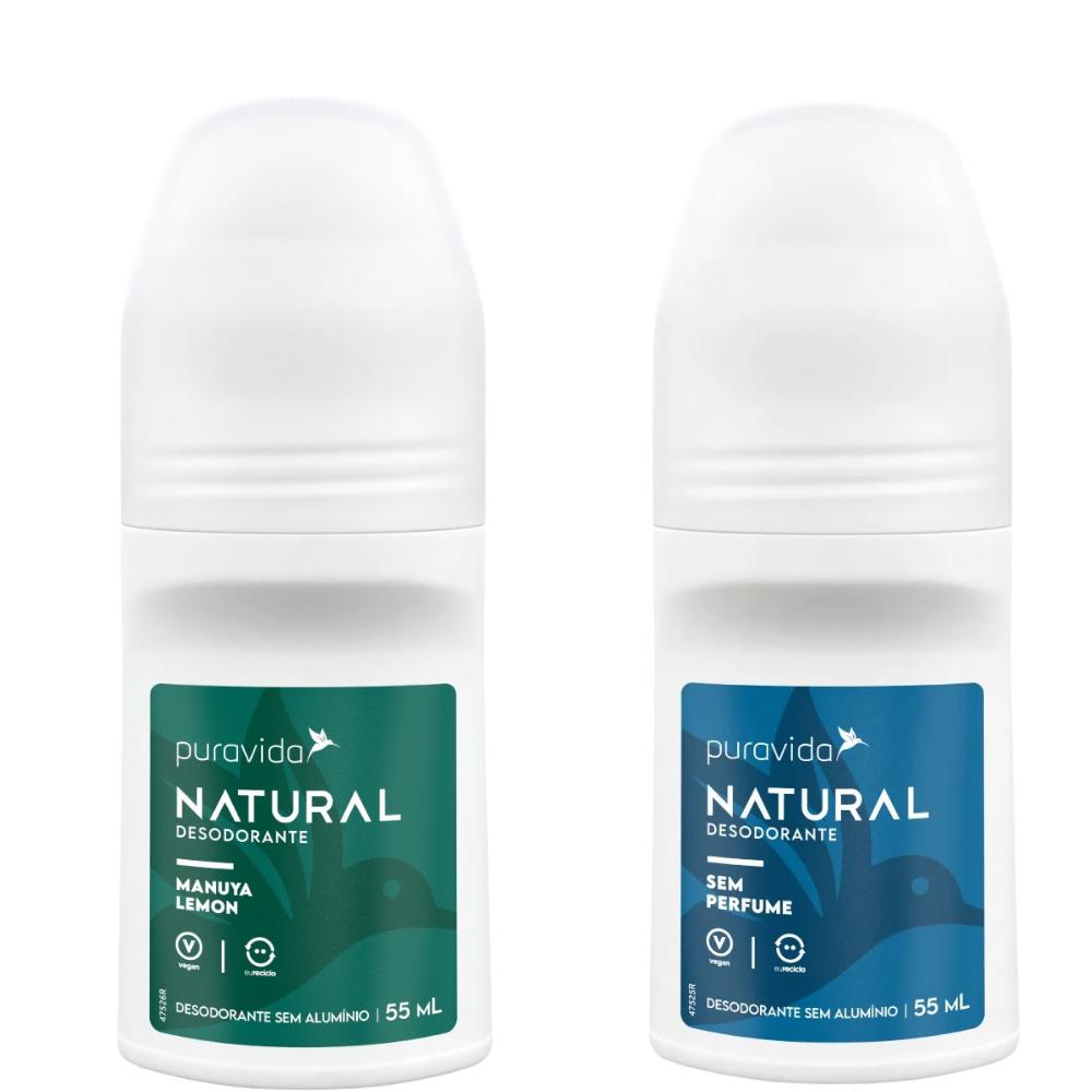 Combo 2 desodorantes Naturais sem alumínio: Manuya Lemon  + Sem perfume