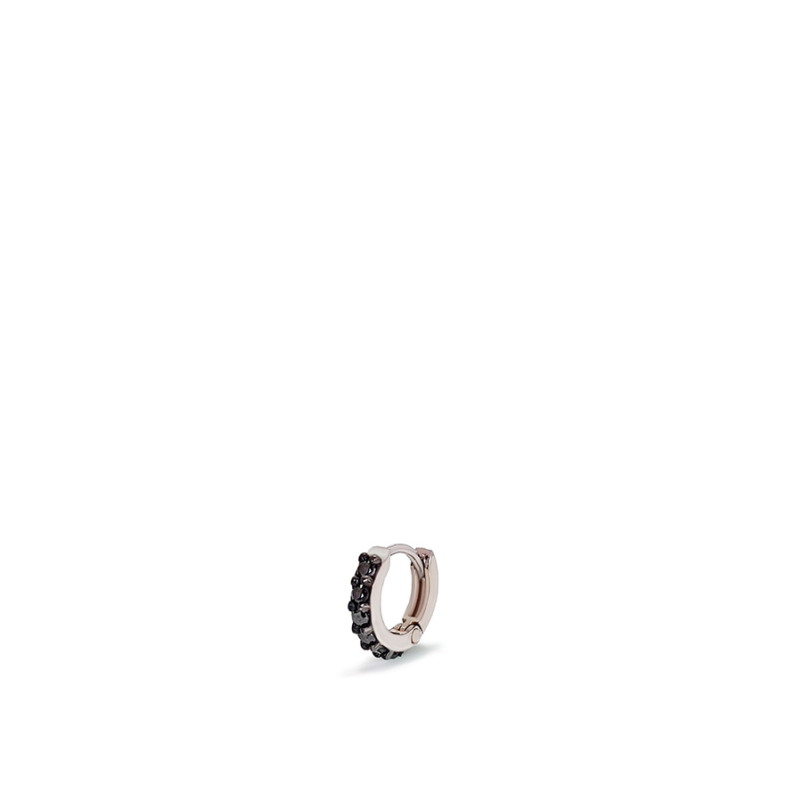 Piercing Argola Ouro 18k Mini com Diamantes Negro