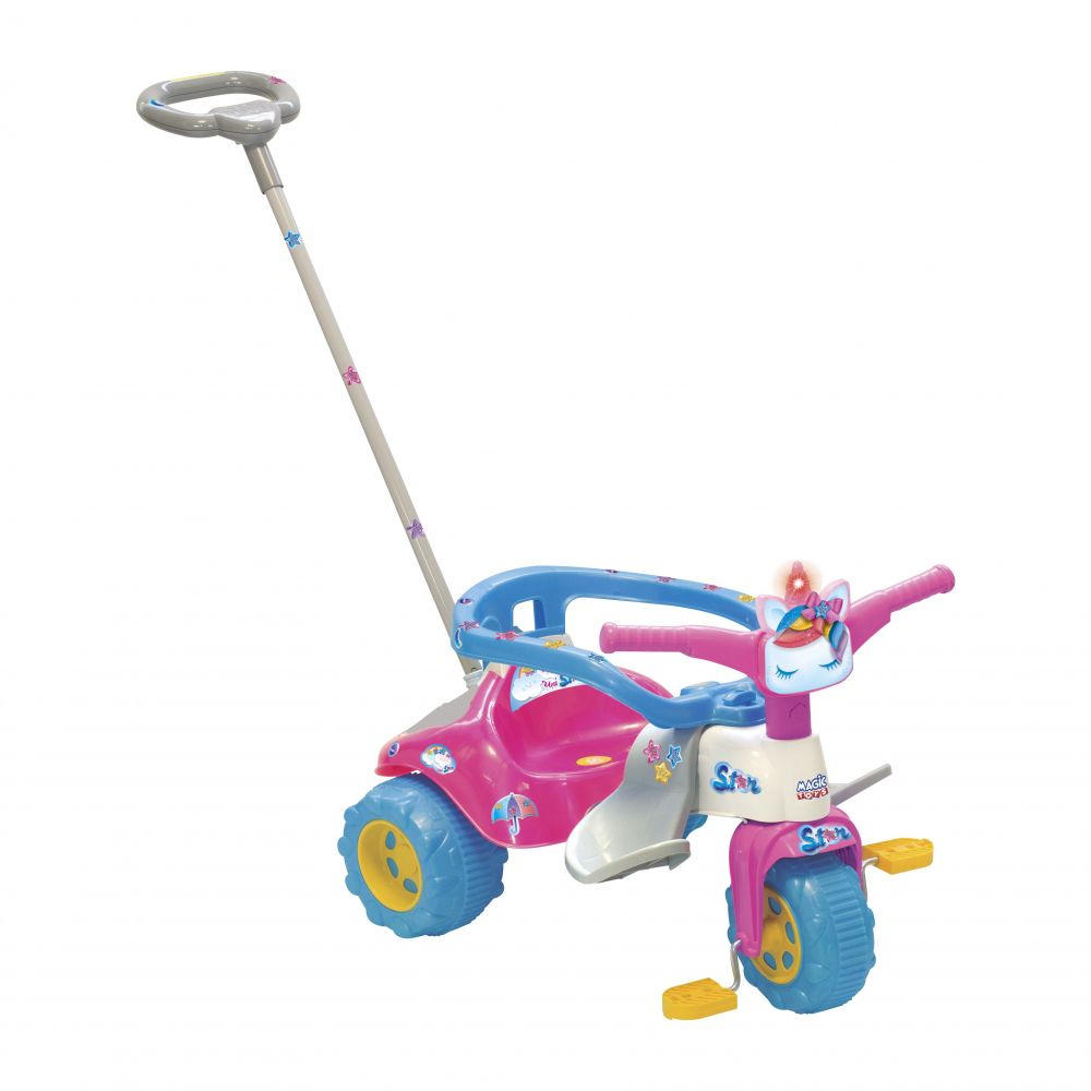 Tico Tico unicórnio Rosa Motoca Triciclo Infantil Com Luz