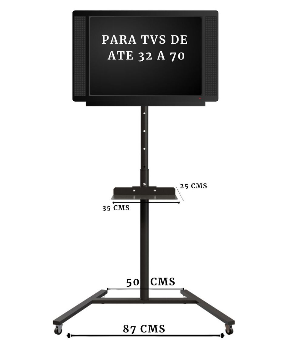 Pedestal Class pedestal com bandeja e ajuste de altura para tv de ate 70 pol