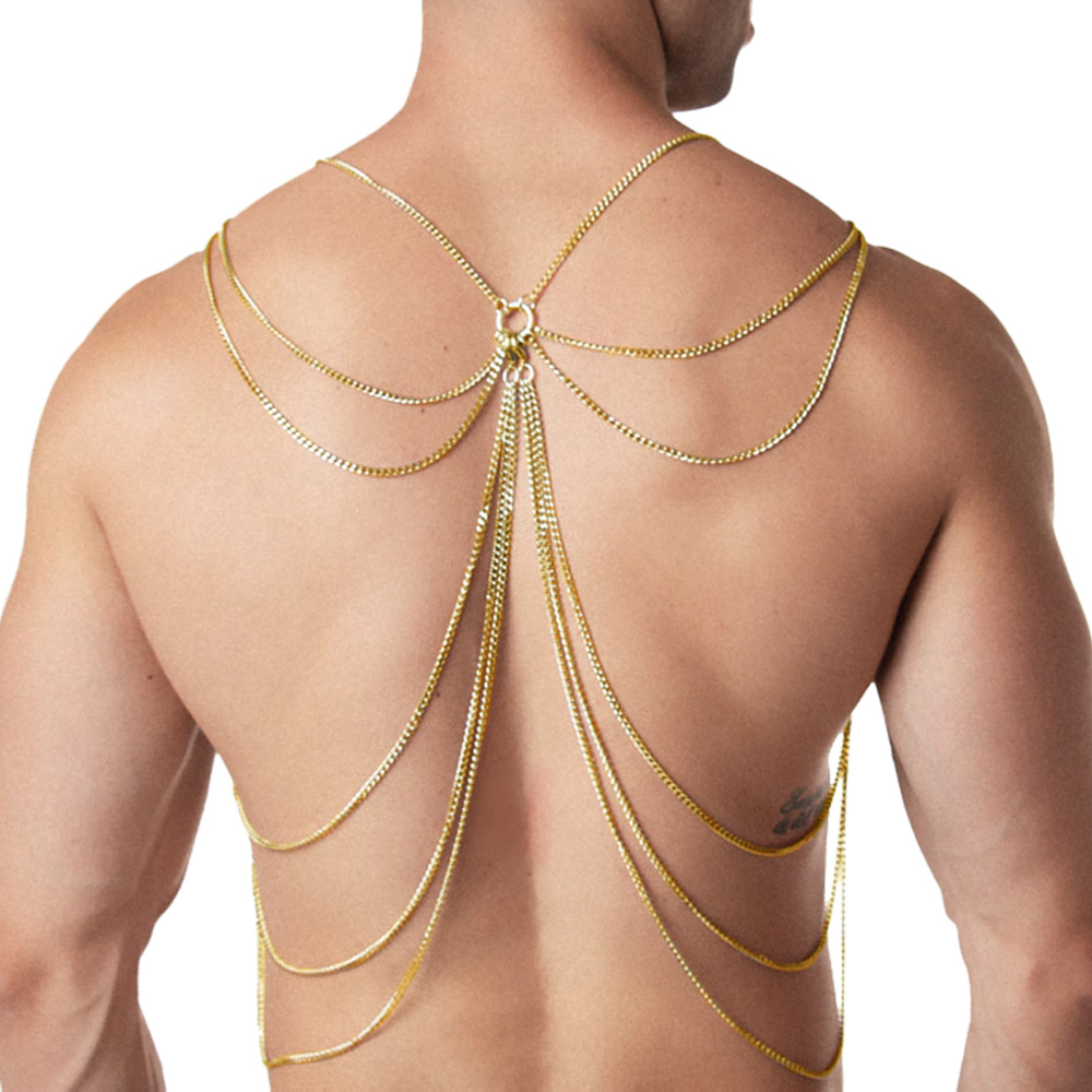 Harness Body Chains Ricok Borboleta Peito e Pescoço Dourado