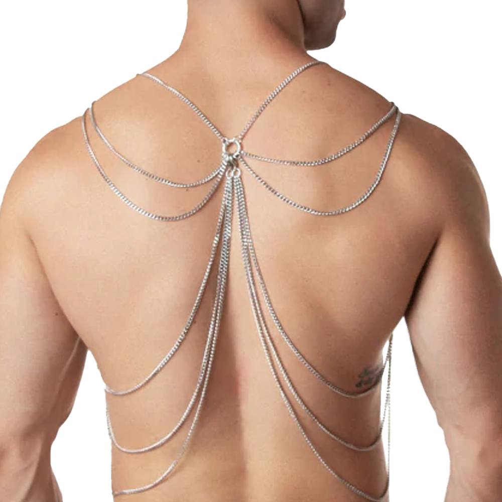 Harness Body Chains Ricok Borboleta Peito e Pescoço Prata
