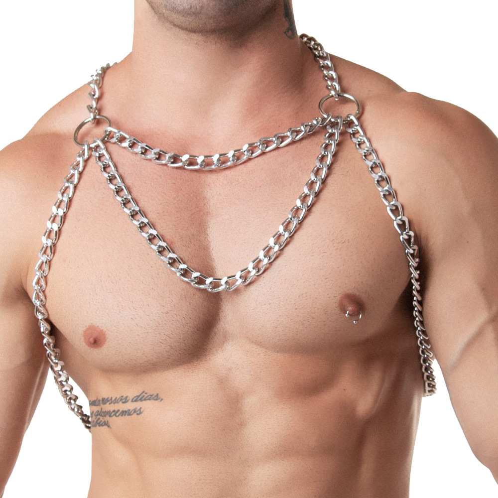 Harness Corrente Body Chains Ricok Masculino Prata