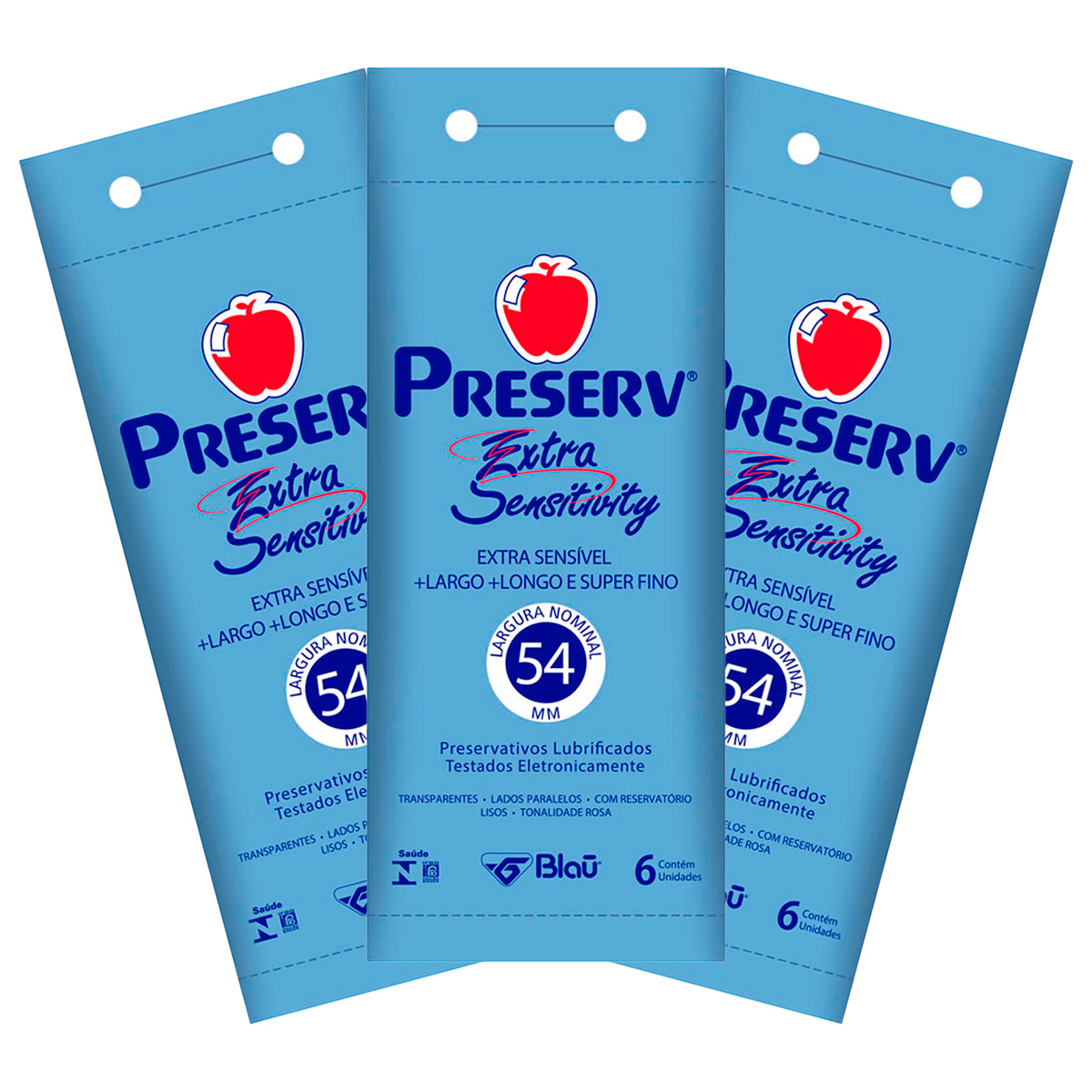 Preservativo Preserv Extra Sensitivity 6un - Kit com 3