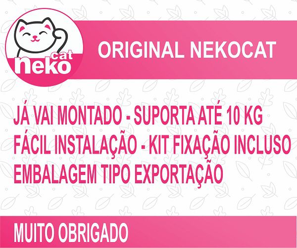 Kit 02 Nichos Gatos Almofada + 04 Prateleiras c/Carpete + 01 Arranhador Tubular - Frente Preta