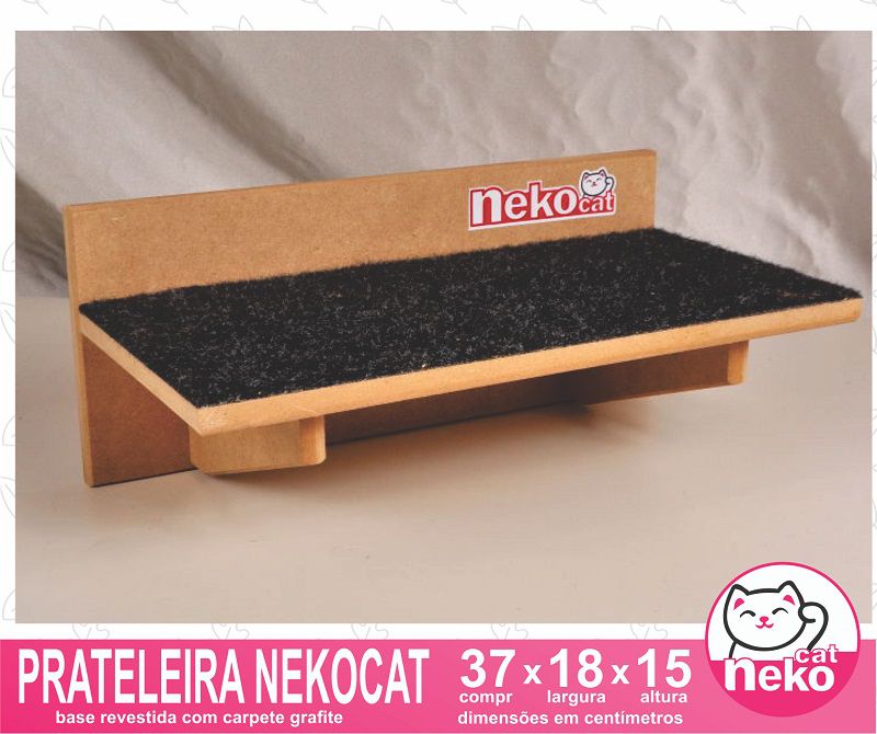 Kit 02 Nichos Gatos Almofada + 04 Prateleiras c/Carpete + 01 Arranhador Tubular - Frente Branca
