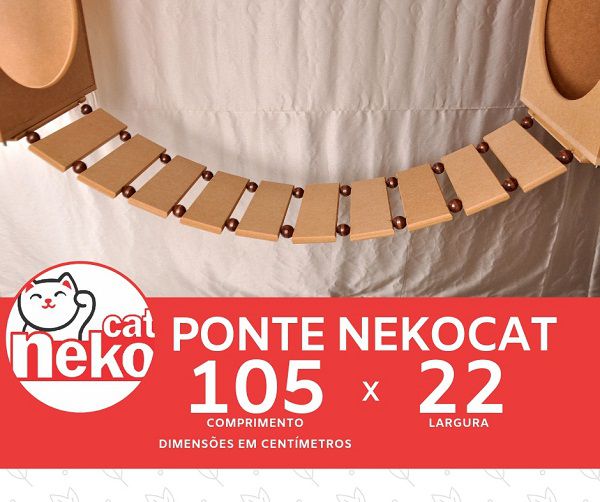 Kit 02 Nichos Gatos Almofada + Ponte + 04 Prateleiras c/Carpete - Frente Branca