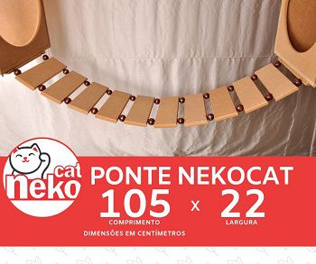 Kit 02 Nichos Gatos + Ponte + 04 Prateleiras c/Carpete - Frente Branca