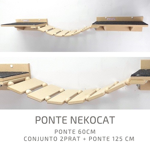 Kit Play Gatos Nekocat Nicho Prat Steps Carpete Ponte 10 Pcs
