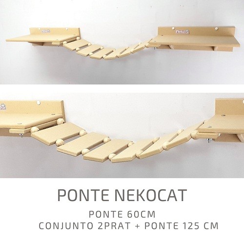 Kit Play Gatos Nekocat Nicho Prateleiras Steps Ponte 08 Pcs