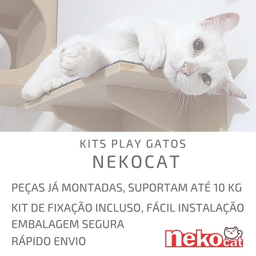 Kit Play Gatos Nicho Almofada Prat Carpete Cj 06 Pcs