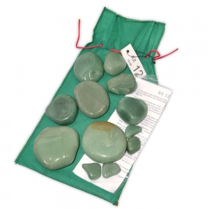 Kit 12 Pedras Quentes Quartzo Verde
