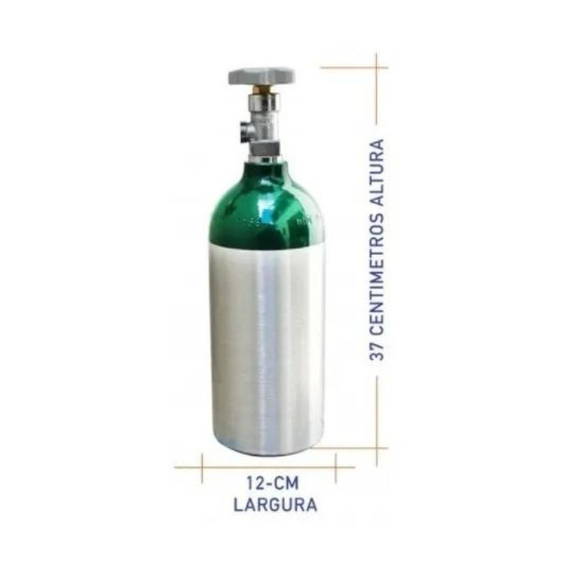 Cilindro de Aluminio sem Carga para Oxigenio Medicinal e Ozonioterapia 1,7 Litros