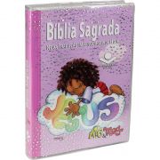 Bíblia Sagrada Infantil - Mig e Meg Linguagem Fácil - Rosa