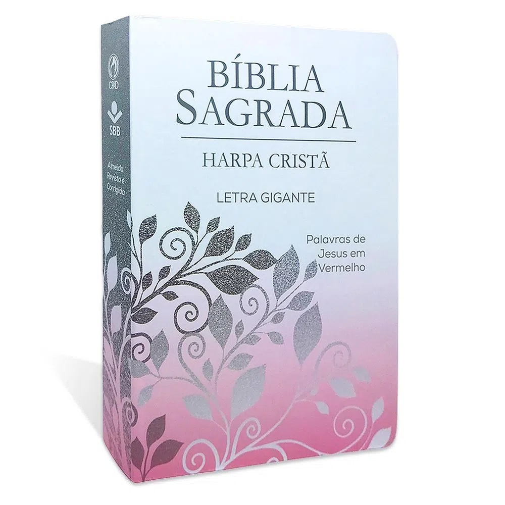 Bíblia Evangélica Feminina de Estudo RC + Bíblia Com Harpa Letra Gigante Capa Ramo Prata RC